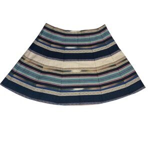 Anthropologie Woven Striped A-Line Mini Skirt Boho Size 6